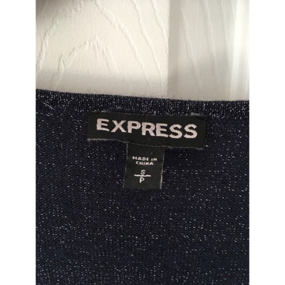 Navy Blue Sparkly Bodycon Dress - Picture 3 of 7